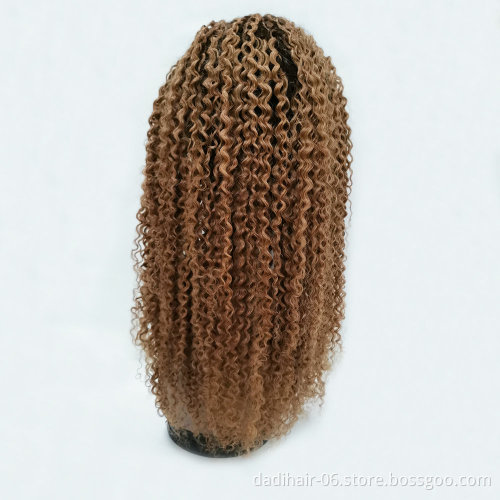 color 2-30 Unprocessed Brazilian Virgin Human Hair kinky curly front lace wig,Two Tone Ombre Lace Front Wigs with Baby hair
